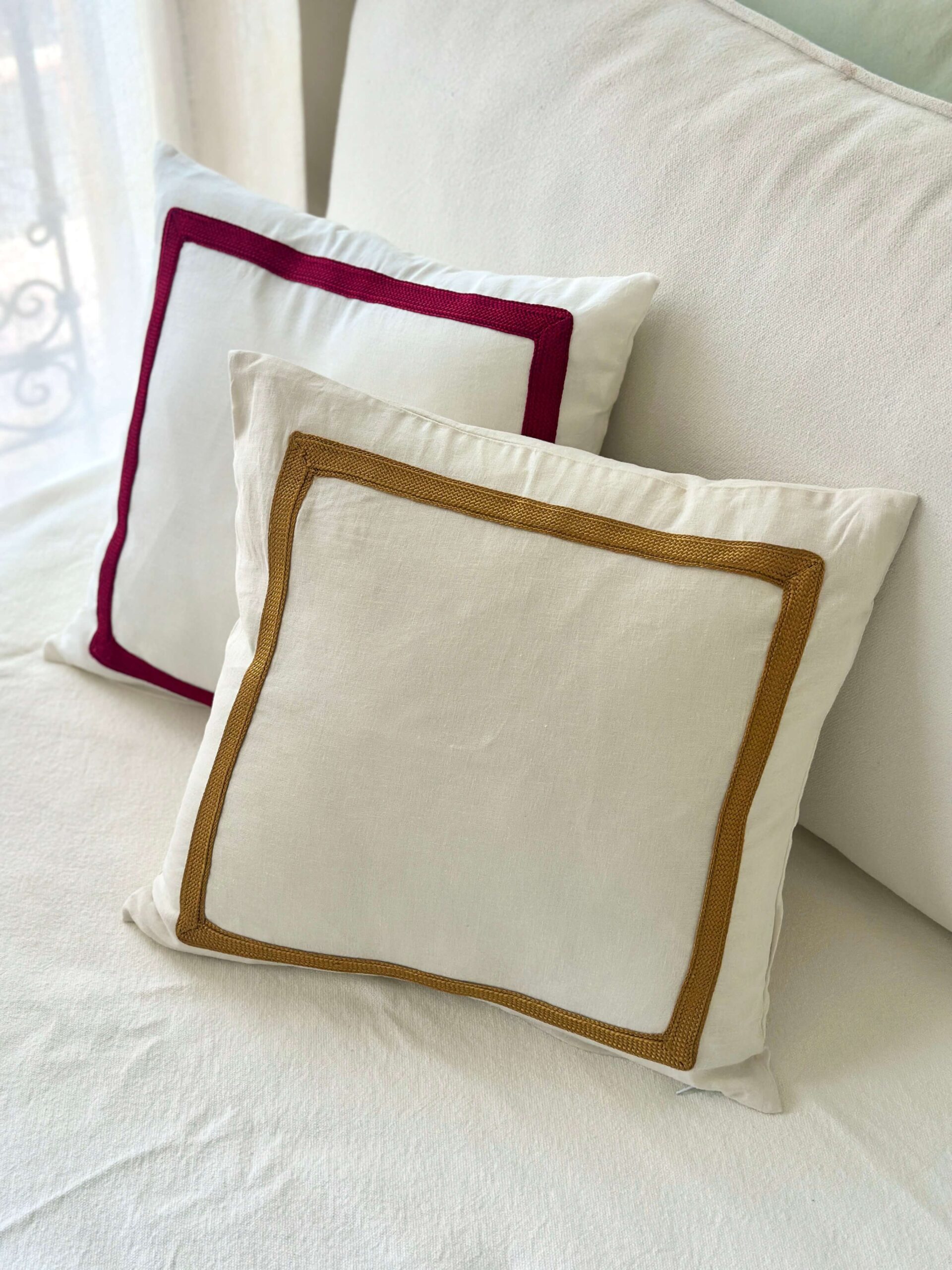 Coussin Capri en Lin et Sfifa, Jojuba
